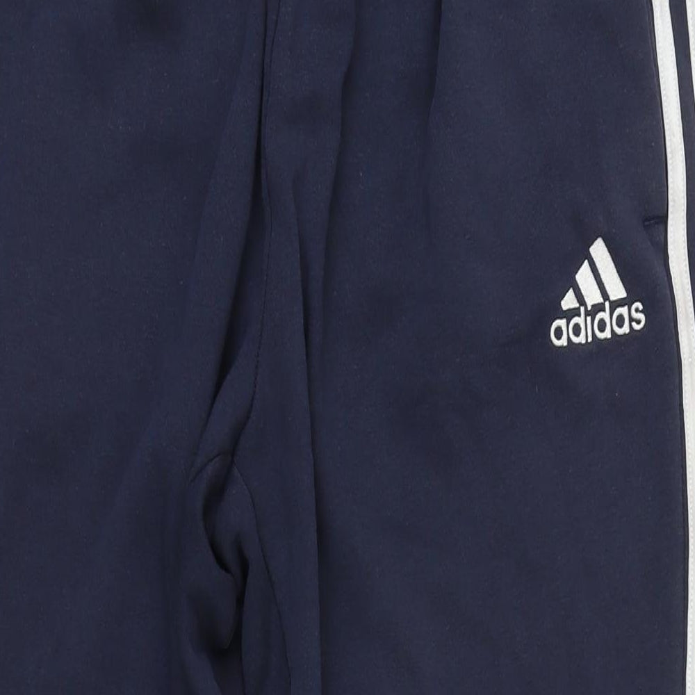 Addidas Mens Blue Cotton Jogger Leggings Size L L28 in Regular Drawstring - Elasticated waist