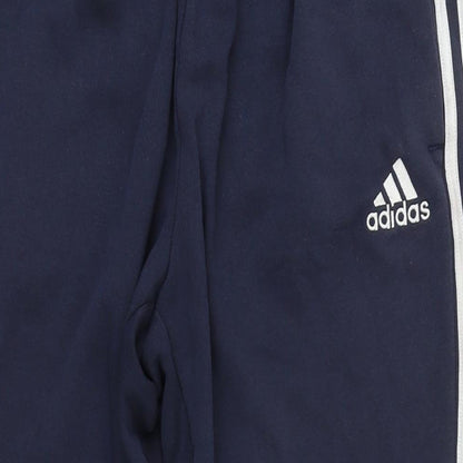 Addidas Mens Blue Cotton Jogger Leggings Size L L28 in Regular Drawstring - Elasticated waist