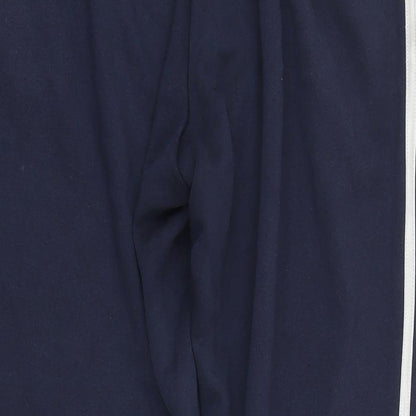 Addidas Mens Blue Cotton Jogger Leggings Size L L28 in Regular Drawstring - Elasticated waist