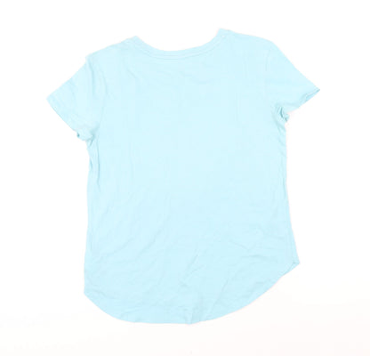 Gap Girls Blue 100% Cotton Basic T-Shirt Size XL Round Neck Pullover - Stronger together