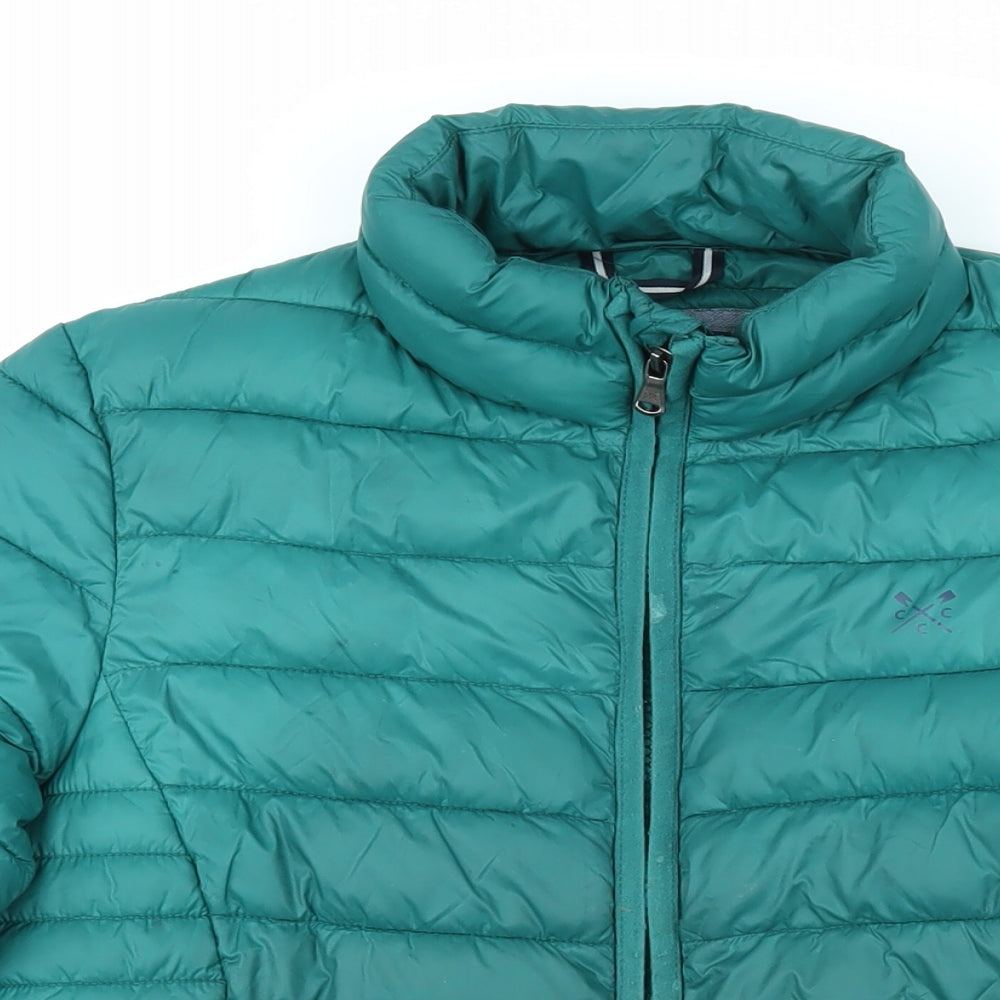 Crew Clothing Womens Green Jacket Coat Size 8 Zip