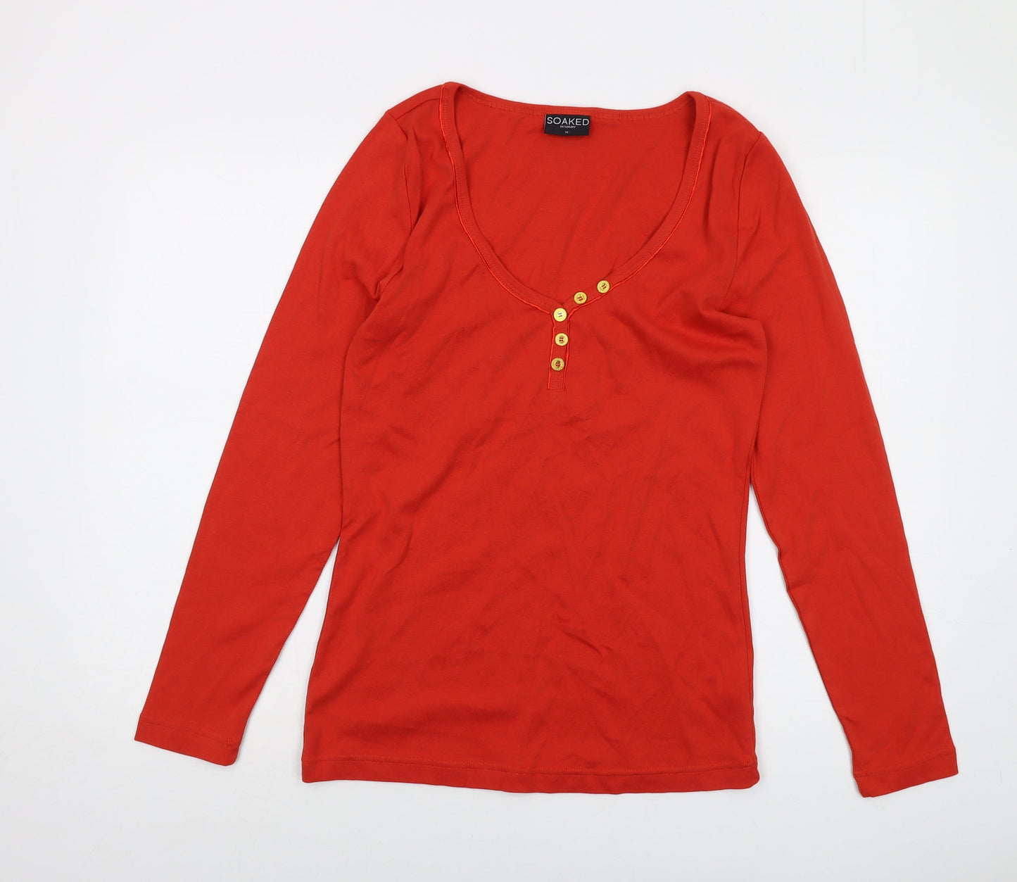 Womens UK Size XL Soaked Orange Basic T-Shirt