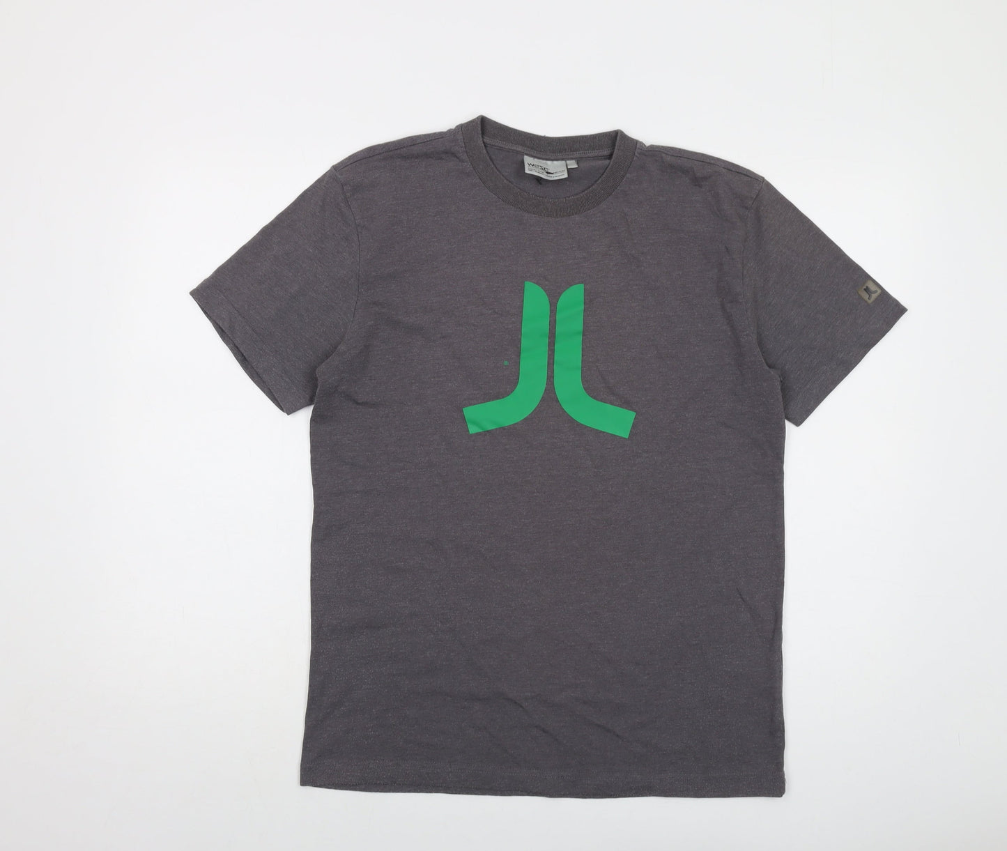 Wezc Mens Grey Cotton T-Shirt Size M Crew Neck