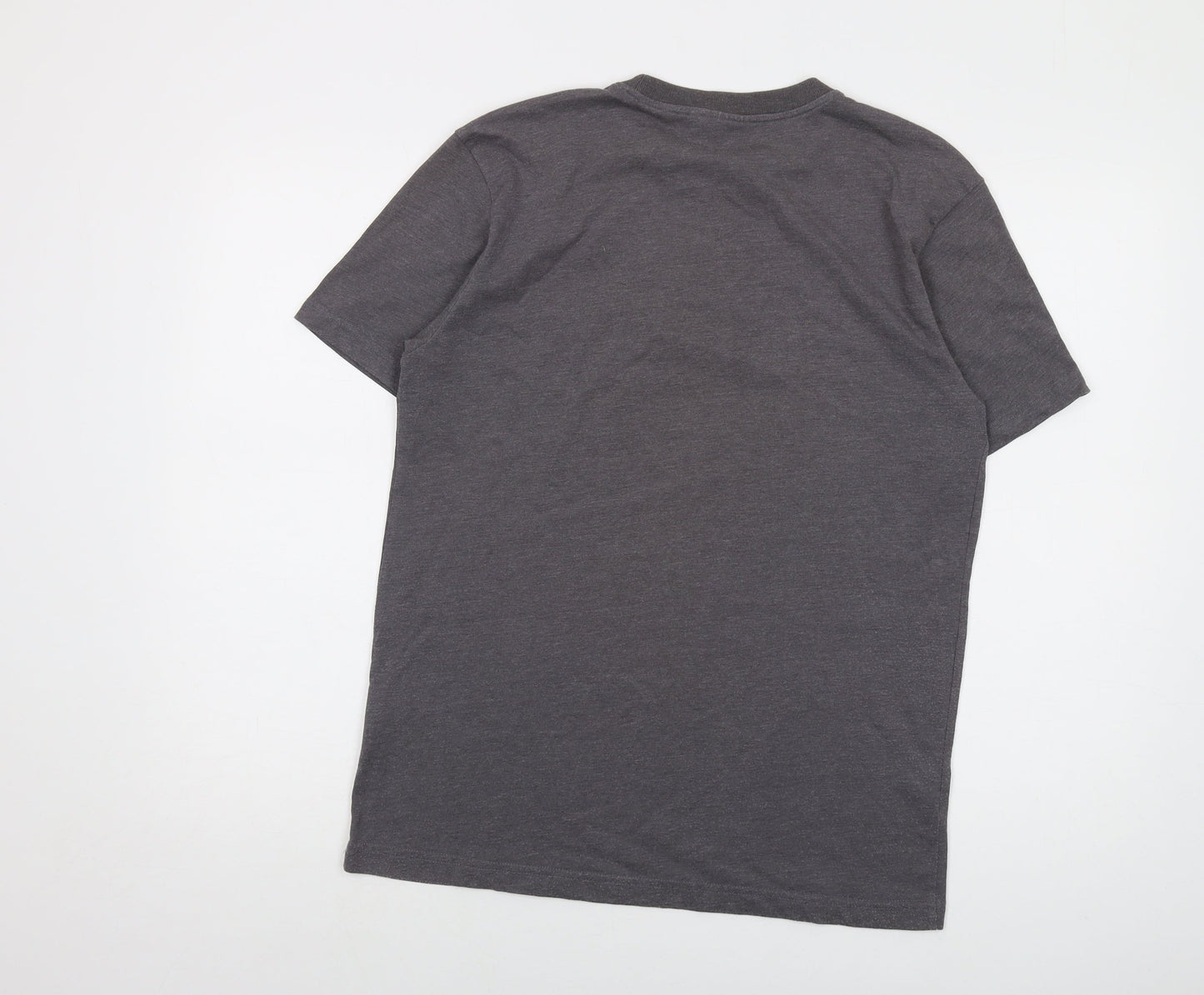 Wezc Mens Grey Cotton T-Shirt Size M Crew Neck