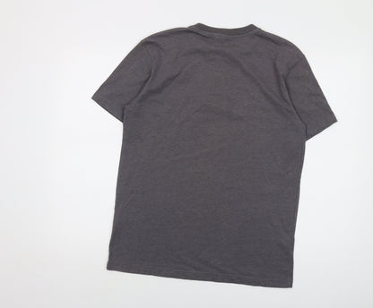 Wezc Mens Grey Cotton T-Shirt Size M Crew Neck