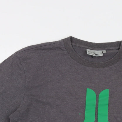 Wezc Mens Grey Cotton T-Shirt Size M Crew Neck