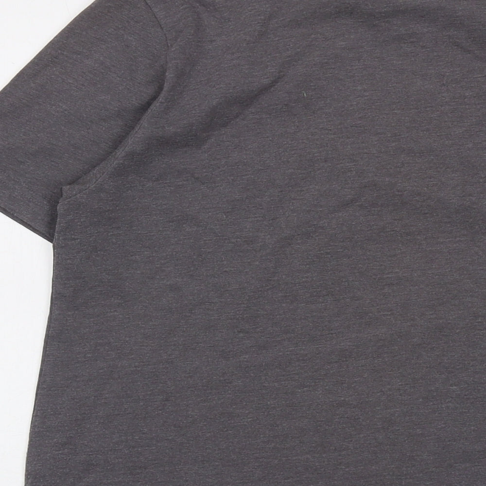Wezc Mens Grey Cotton T-Shirt Size M Crew Neck