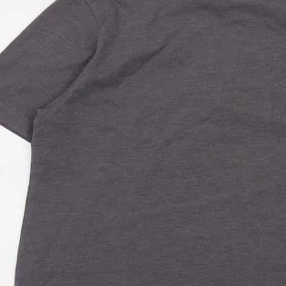 Wezc Mens Grey Cotton T-Shirt Size M Crew Neck