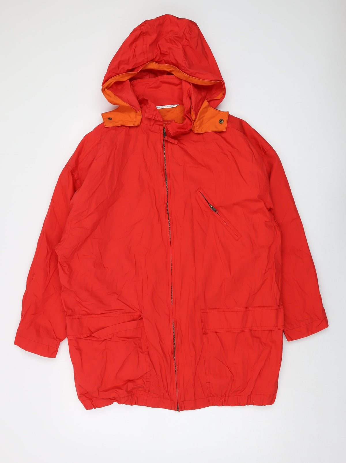 Additional front view of Marks & Spencer boys’ red jacket, size 13-14, years zip