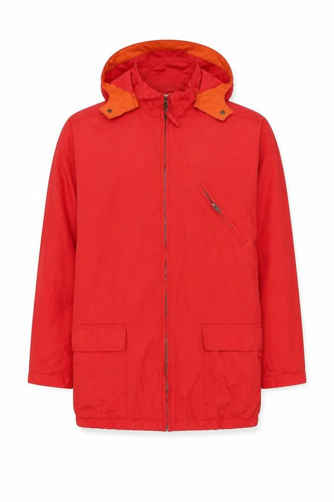 Front view of Marks & Spencer boys’ red jacket, size 13-14, years zip