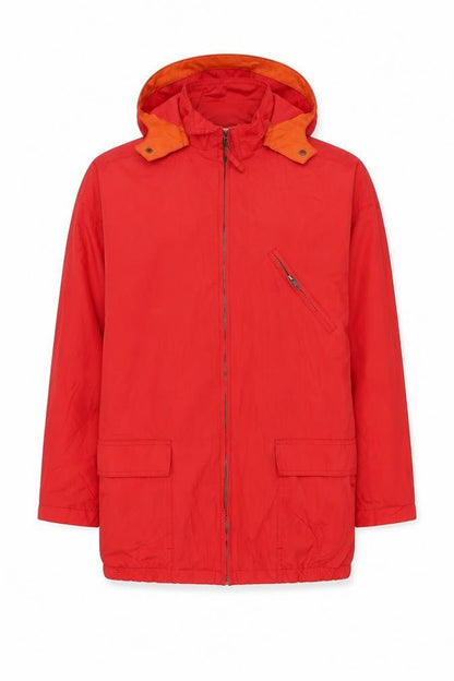 Front view of Marks & Spencer boys’ red jacket, size 13-14, years zip