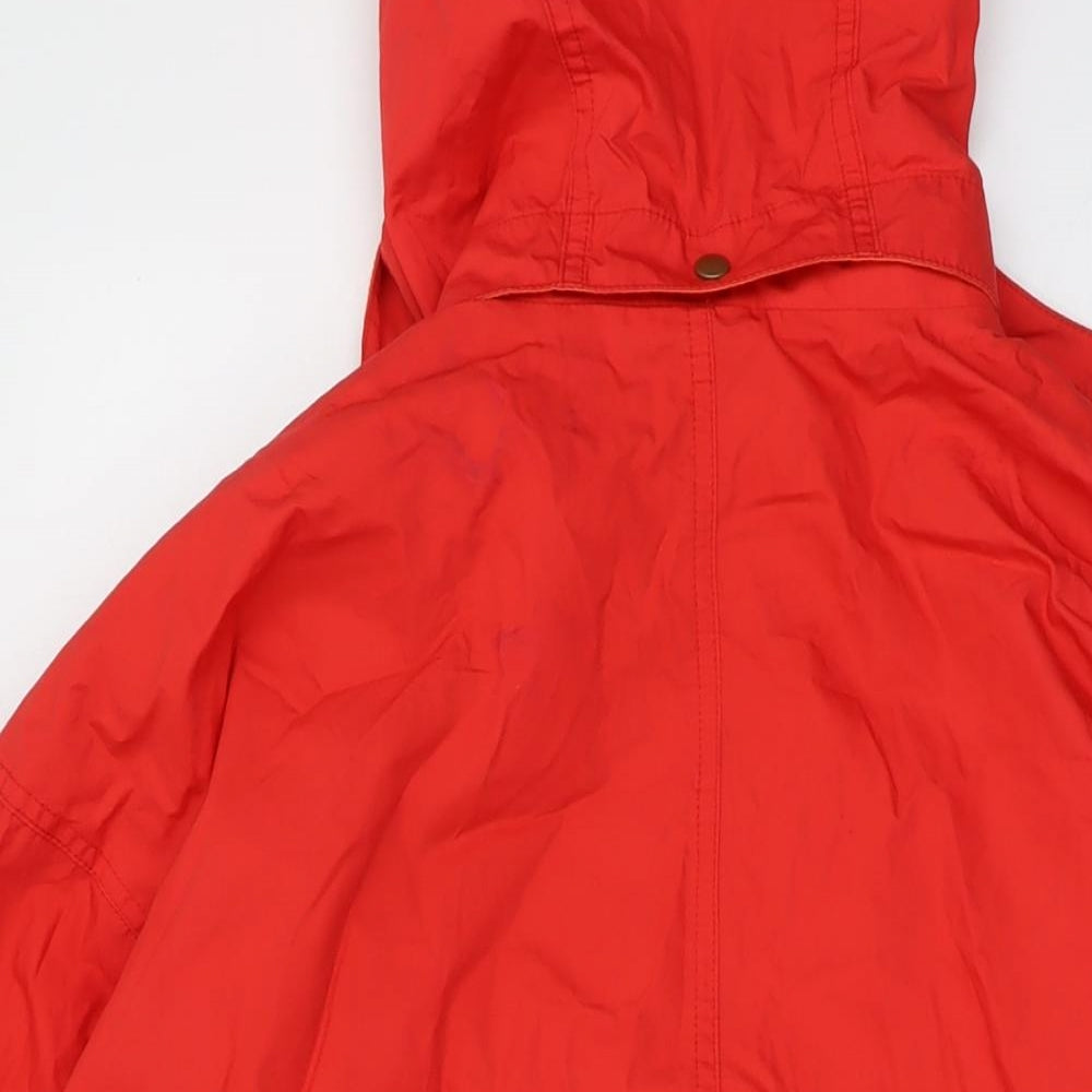 Brand and care label for Marks & Spencer boys’ red jacket, size 13-14, years zip