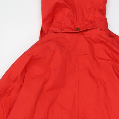 Brand and care label for Marks & Spencer boys’ red jacket, size 13-14, years zip