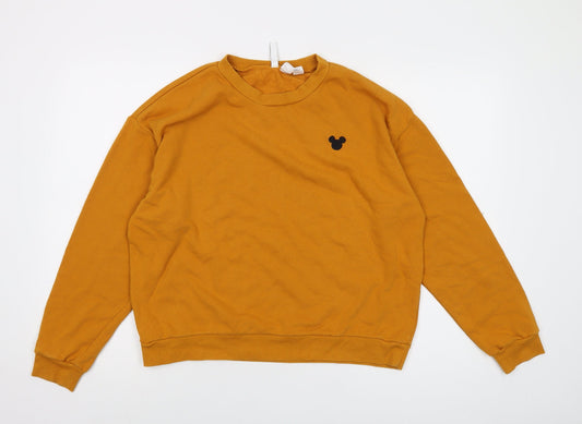 Womens UK Size L Disney Yellow Pullover Sweatshirt