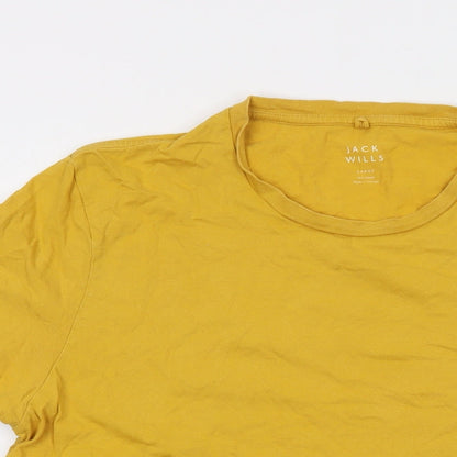 Jack Wills Mens Yellow Cotton T-Shirt Size L Crew Neck