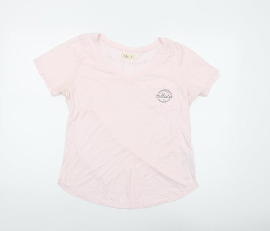 Womens UK Size M Hollister Pink Basic T-Shirt