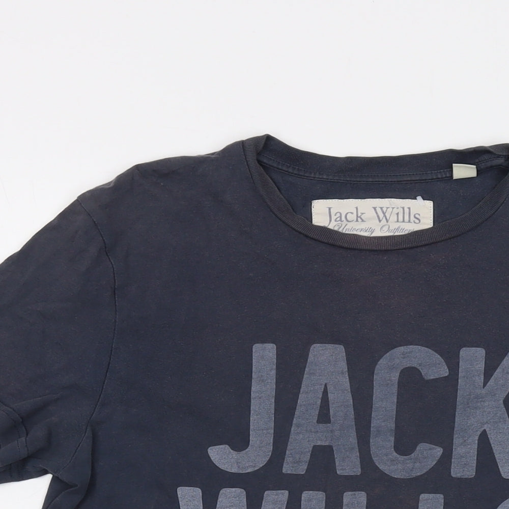 Jack Wills Mens Grey Cotton T-Shirt Size XS Crew Neck