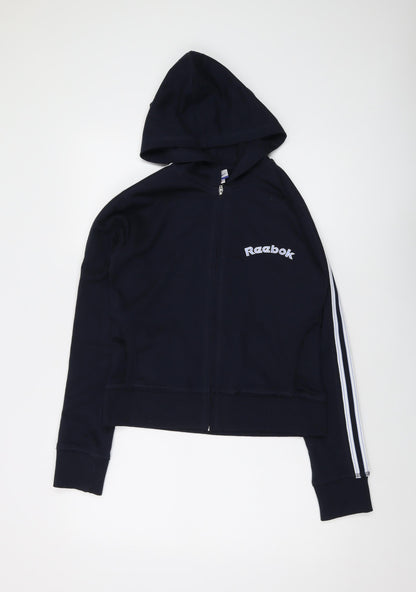 Reebok Womens Blue Polyester Full Zip Hoodie Size 12 Zip