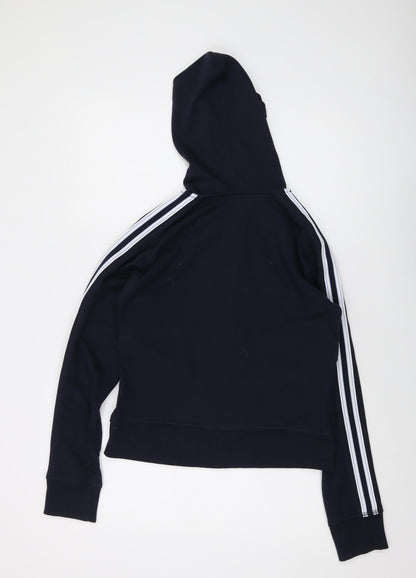 Reebok Womens Blue Polyester Full Zip Hoodie Size 12 Zip