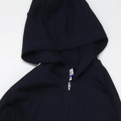 Reebok Womens Blue Polyester Full Zip Hoodie Size 12 Zip