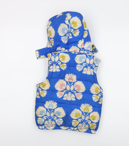 Boen Girls Blue Floral Gilet Waistcoat Size 2-3 Years Zip