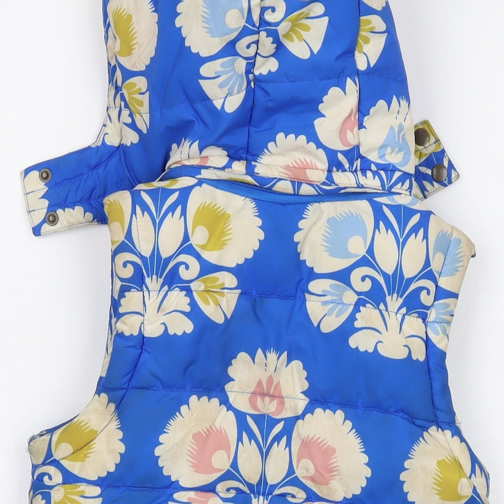 Boen Girls Blue Floral Gilet Waistcoat Size 2-3 Years Zip