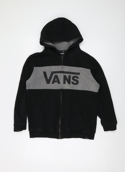 VANS Womens Black Cotton Full Zip Hoodie Size L Zip