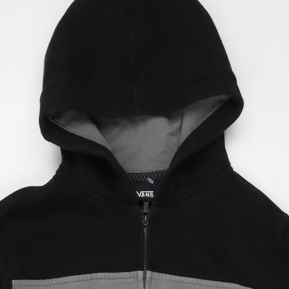 VANS Womens Black Cotton Full Zip Hoodie Size L Zip
