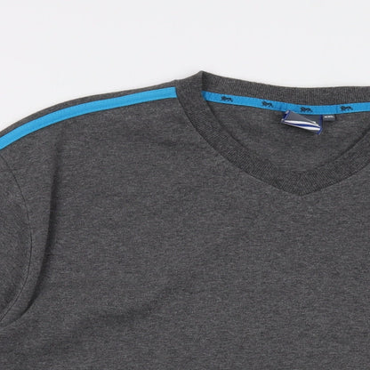 Lonsdale Mens Grey Polyester T-Shirt Size 2XL V-Neck