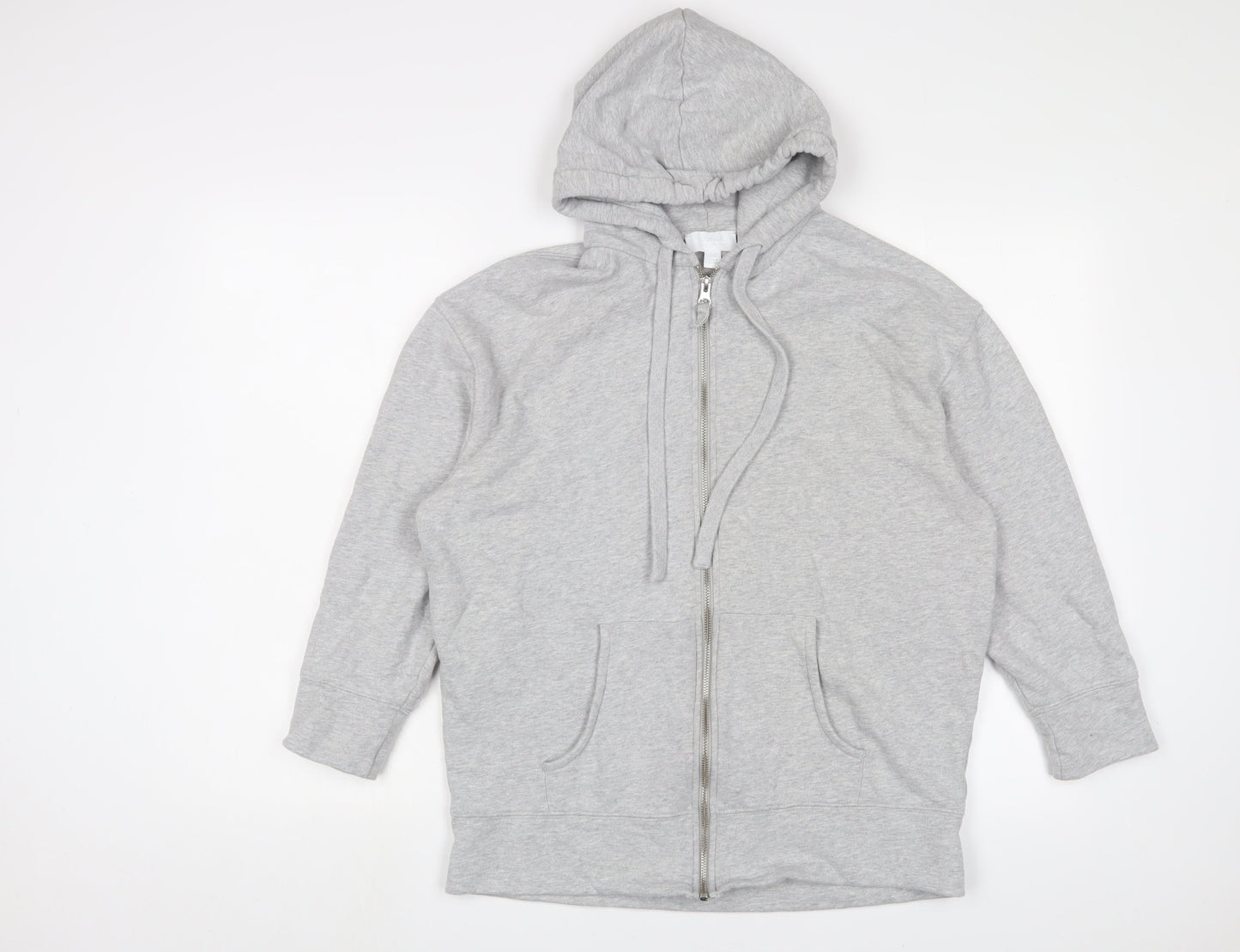 THE WHITE COMPANY Womens Grey Cotton Full Zip Hoodie Size XS Zip