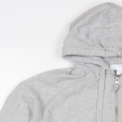 THE WHITE COMPANY Womens Grey Cotton Full Zip Hoodie Size XS Zip