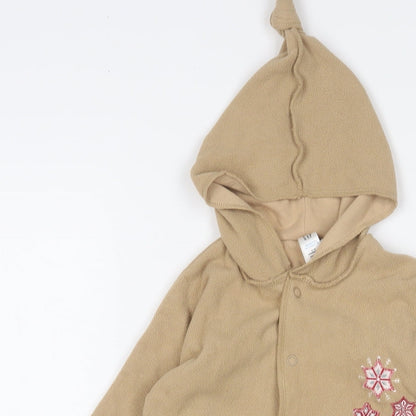 Gap Girls Brown Polyester Babygrow One-Piece Size 6-9 Months Snap - Embroidered
