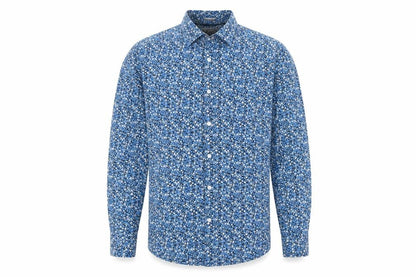 Penguin' Mens Blue Floral Cotton Button-Up Size M Collared Button