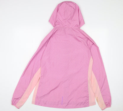 Elle Sport Womens Pink Geometric Jacket Size L Zip - Logo