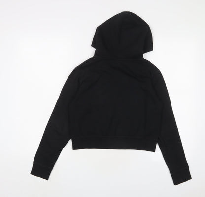 Closure Girls Black Cotton Pullover Hoodie Size 13 Years Pullover - Logo