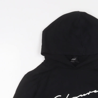 Closure Girls Black Cotton Pullover Hoodie Size 13 Years Pullover - Logo