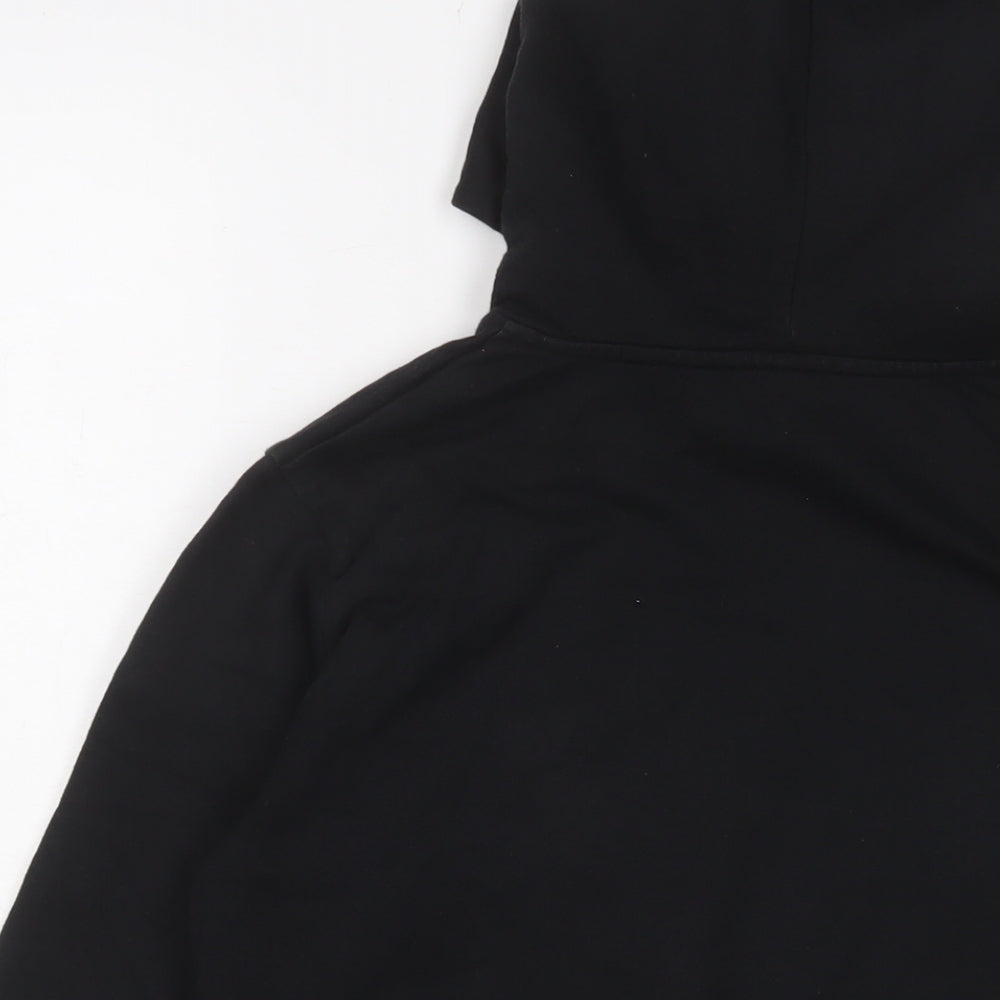 Closure Girls Black Cotton Pullover Hoodie Size 13 Years Pullover - Logo