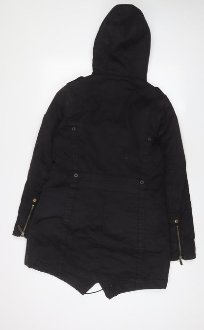 Esprit Womens Brown Jacket Coat Size M Zip - Logo, Embroidered