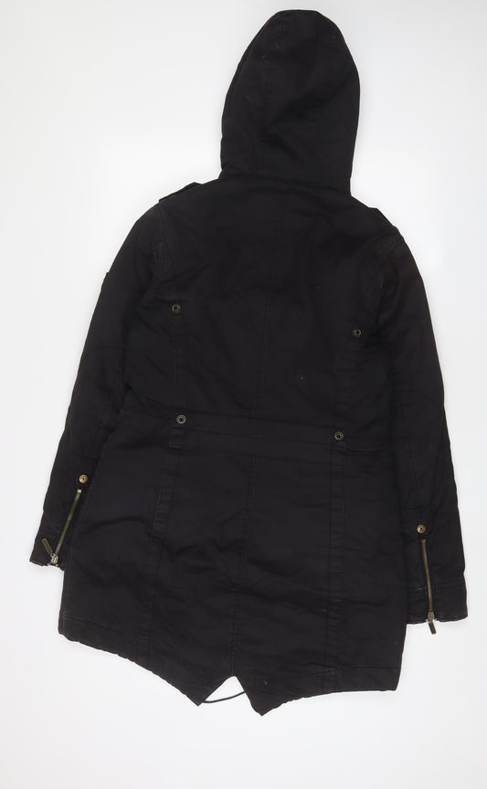 Esprit Womens Brown Jacket Coat Size M Zip - Logo, Embroidered