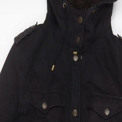 Esprit Womens Brown Jacket Coat Size M Zip - Logo, Embroidered