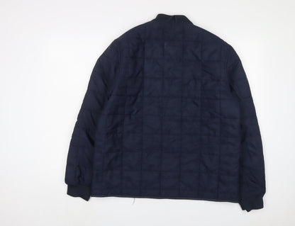 Mens UK Size L French Connection Blue Quilted Coat