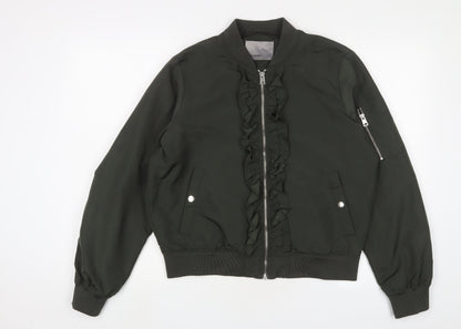 Womens UK Size L VERO MODA Green Bomber Jacket