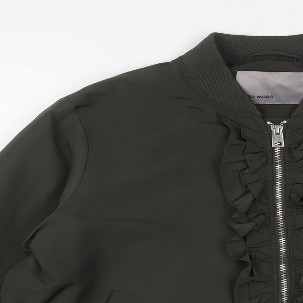 Womens UK Size L VERO MODA Green Bomber Jacket
