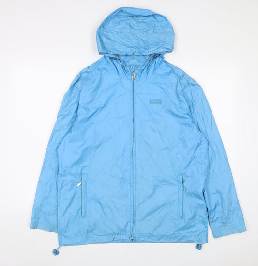 Maine Womens Blue Jacket Size 10 Zip - Logo, Embroidered