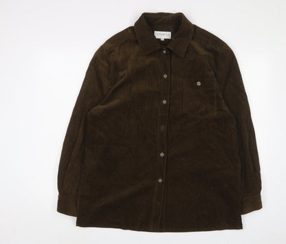 Cotswold Mens Green Cotton Button-Up Size L Collared Button