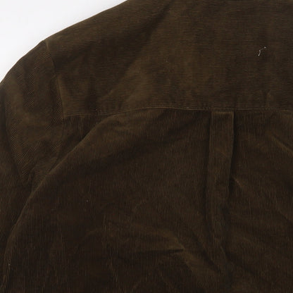Cotswold Mens Green Cotton Button-Up Size L Collared Button