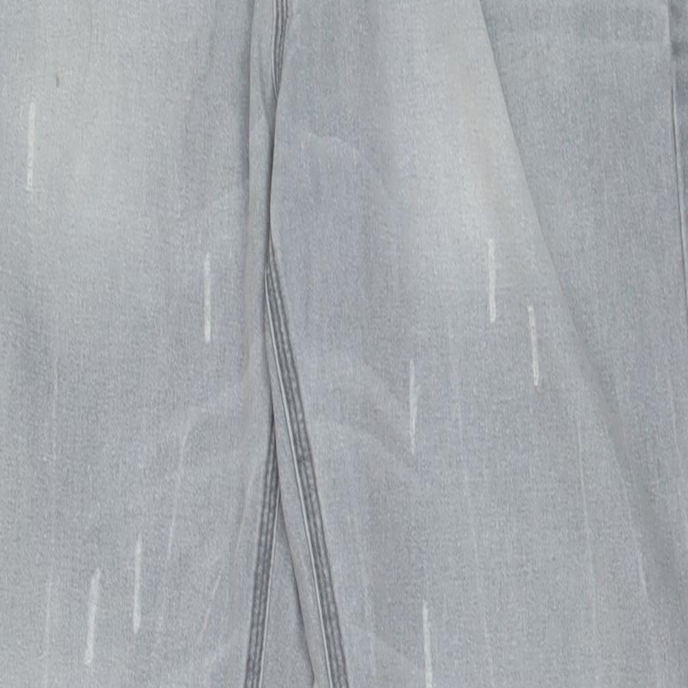 DENIM 73 Mens Grey Cotton Straight Jeans Size 36 in L34 in Regular Button - Long Leg