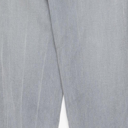 DENIM 73 Mens Grey Cotton Straight Jeans Size 36 in L34 in Regular Button - Long Leg