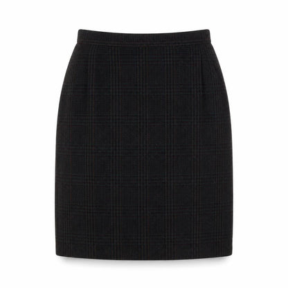 BHS Womens Green Plaid Wool A-Line Skirt Size 14 Zip