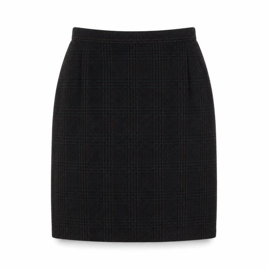 BHS Womens Green Plaid Wool A-Line Skirt Size 14 Zip